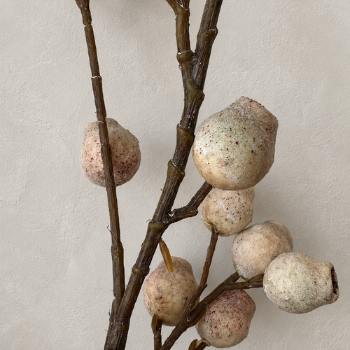 Blushed Cream faux berry branch stem, 35 inch artificial berry branch for neutral vase arrangement