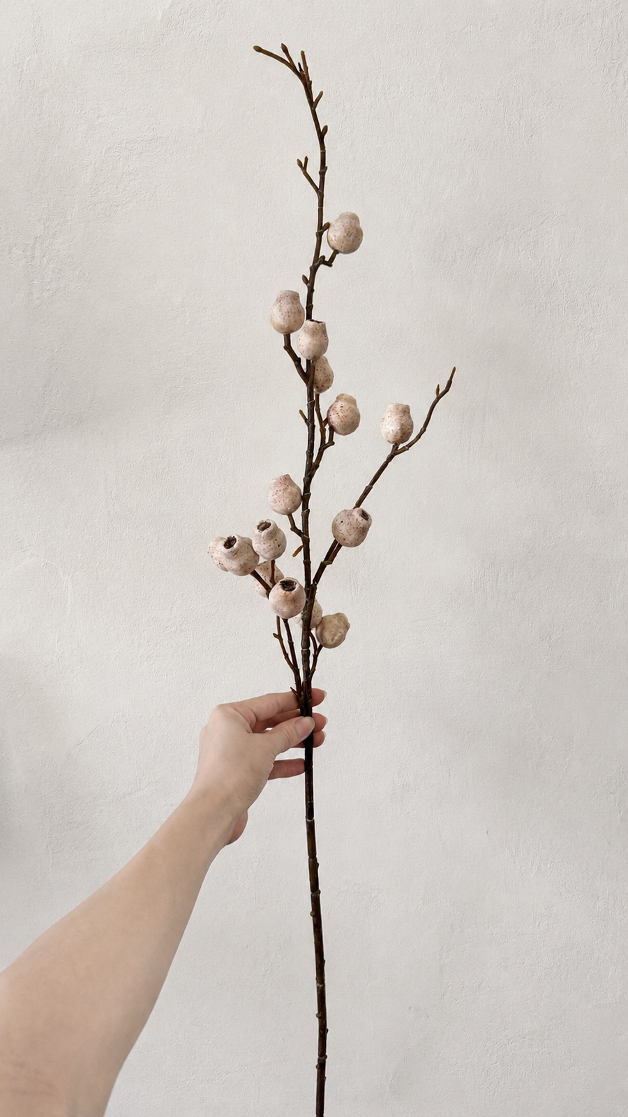 Blushed Cream textured berry branch for cream and blush decor