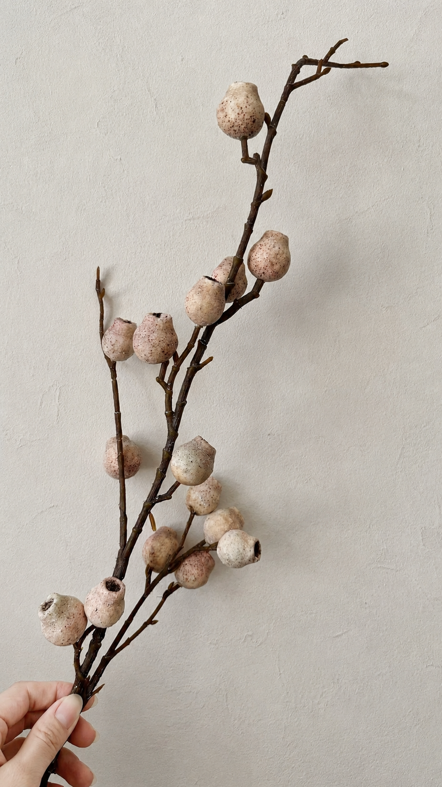 Blushed Cream artificial berry branch styling image for neutral home decor