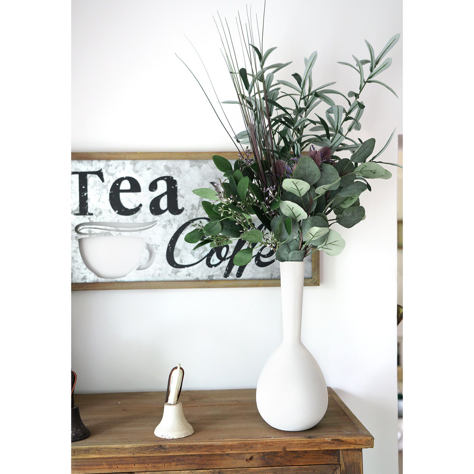 Mediterranean Dreamscape Mix Flower Bouquet Olive,Thistle and Eucalyptus Artificial Flowers Arrangement, Total 8 Stems FiveSeasonStuff Floral