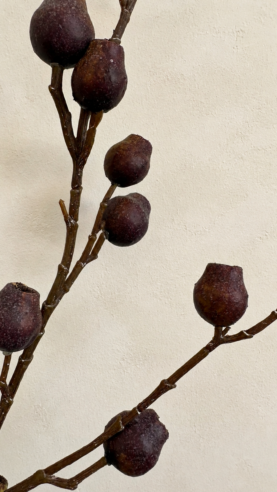 Deep Aubergine textured berry branch for dramatic centerpiece styling