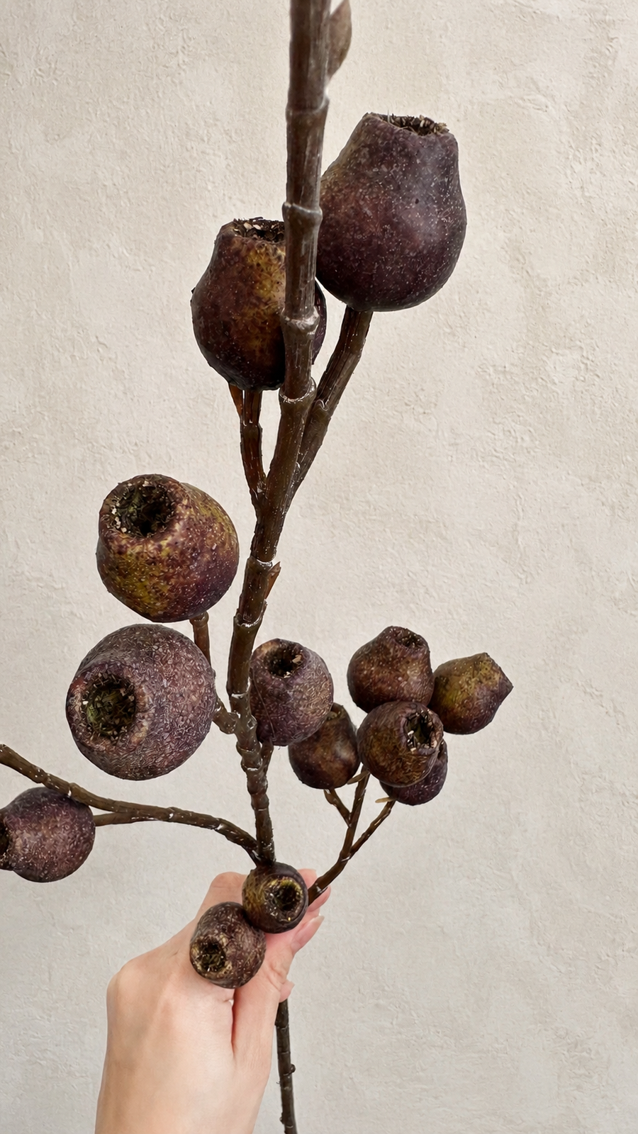 Deep Aubergine artificial berry branch for fall and winter floral filler
