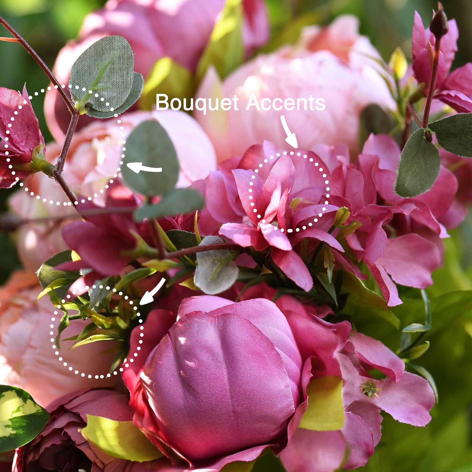 FiveSeasonStuff 2 Bundles (Cheerful Medley) Silk Peonies Artificial Flower Bouquet