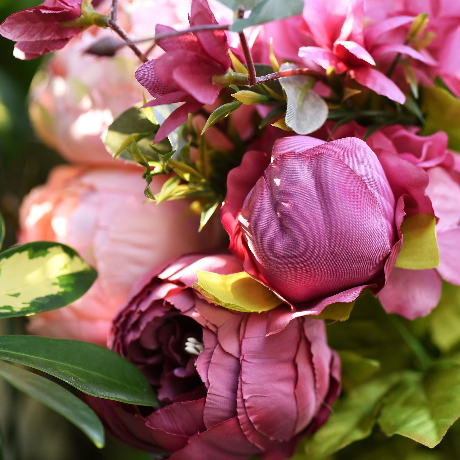 FiveSeasonStuff 2 Bundles (Cheerful Medley) Silk Peonies Artificial Flower Bouquet