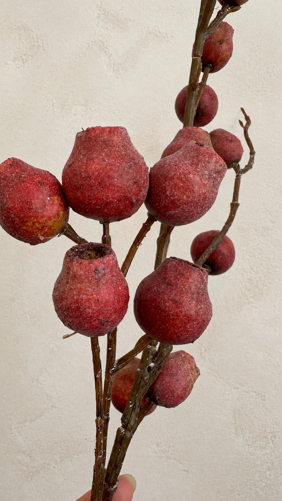 Harvest Red artificial berry branch styling image for mantel and centerpiece decor