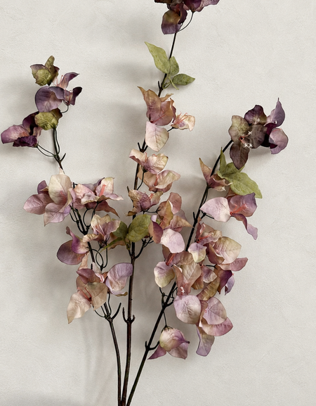 Dusty mauve artificial bougainvillea branch, 37.4 inch full length