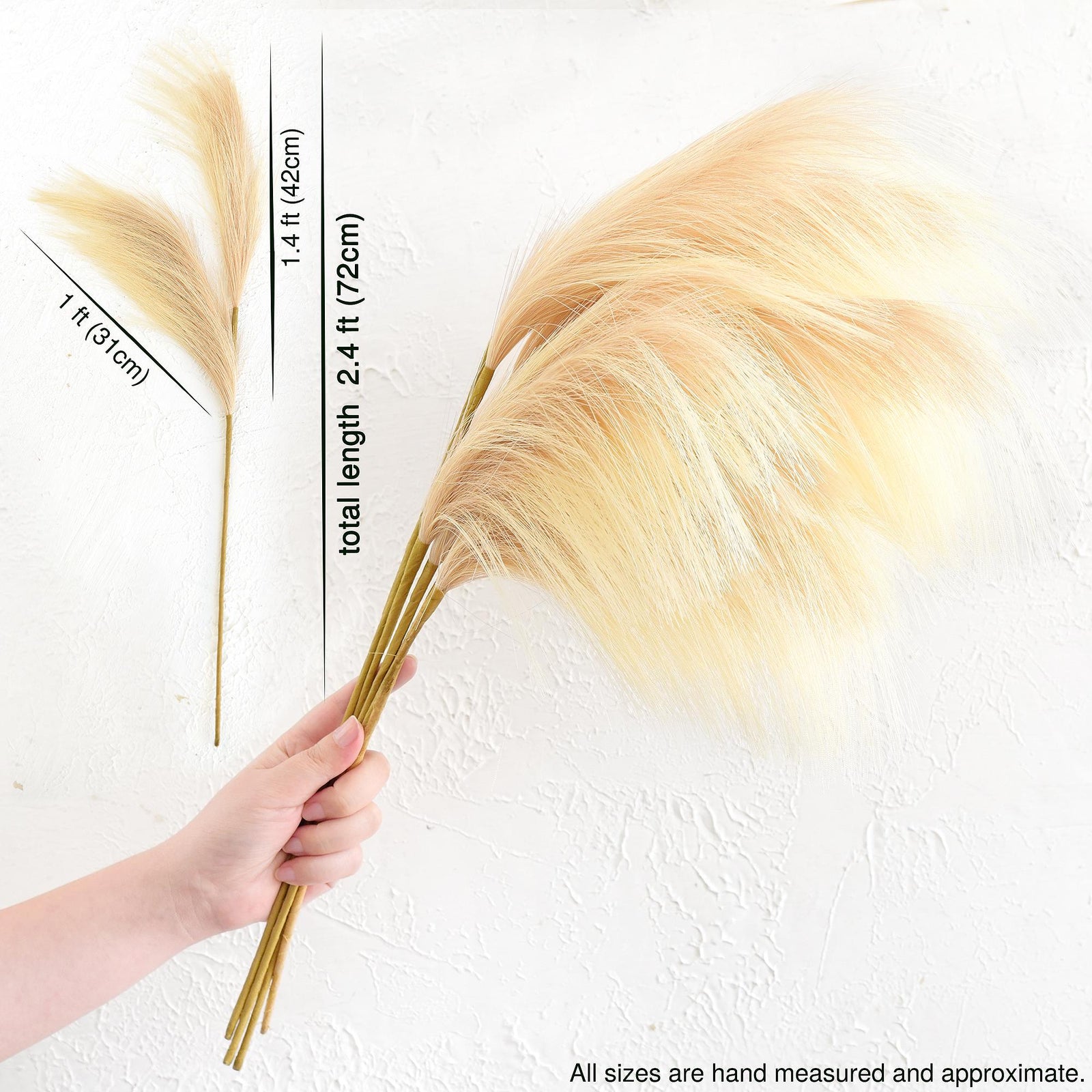 Faux Pampas Grass Branches, Home Décor 2.4ft(72cm) Tall -Set of 6 by FiveSeasonStuff