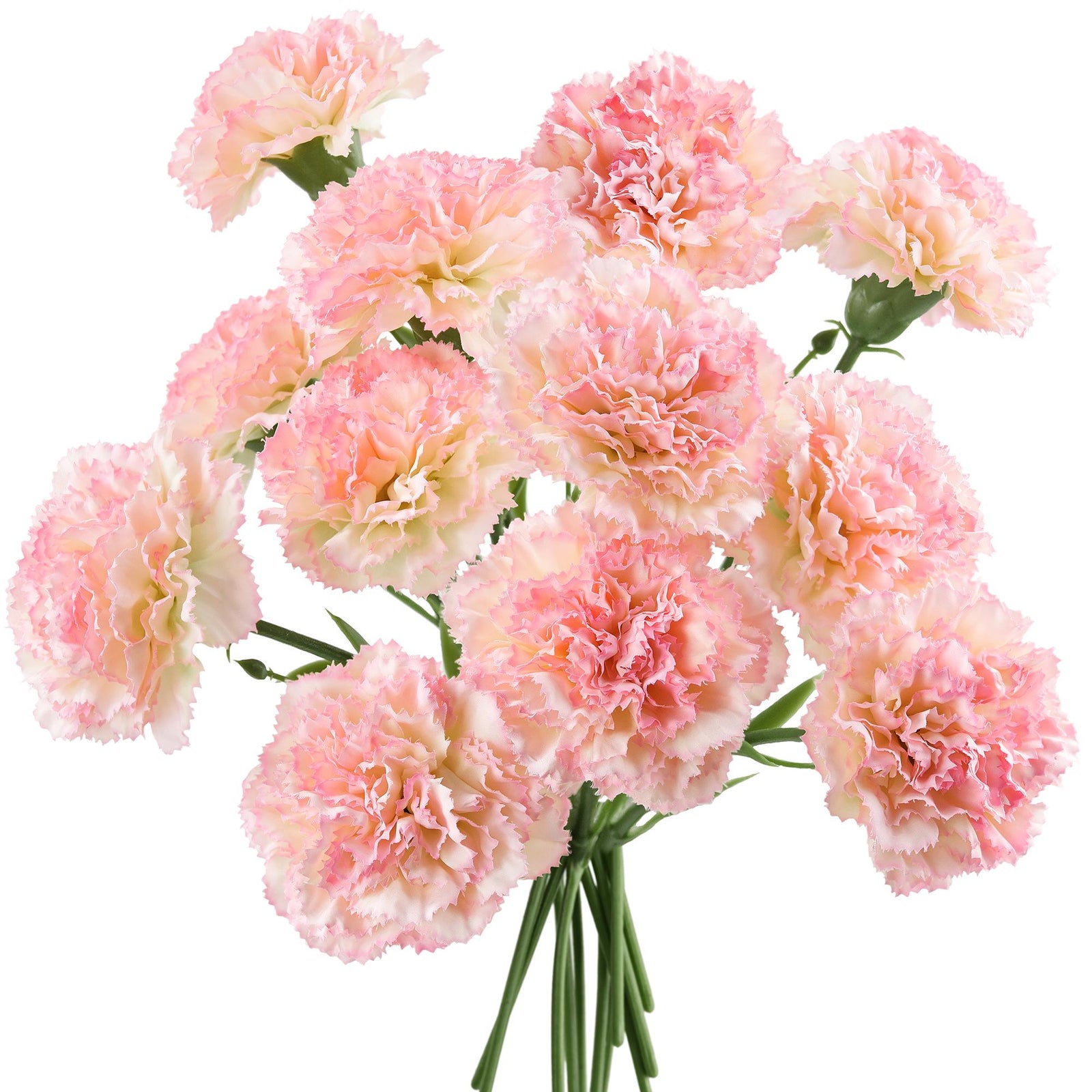 Dusky Pink Blossom Faux Carnation Flowers – 1 ft (29 cm) Tall, Realistic Silk Floral Decor for Weddings, Events, and Home Arrangements