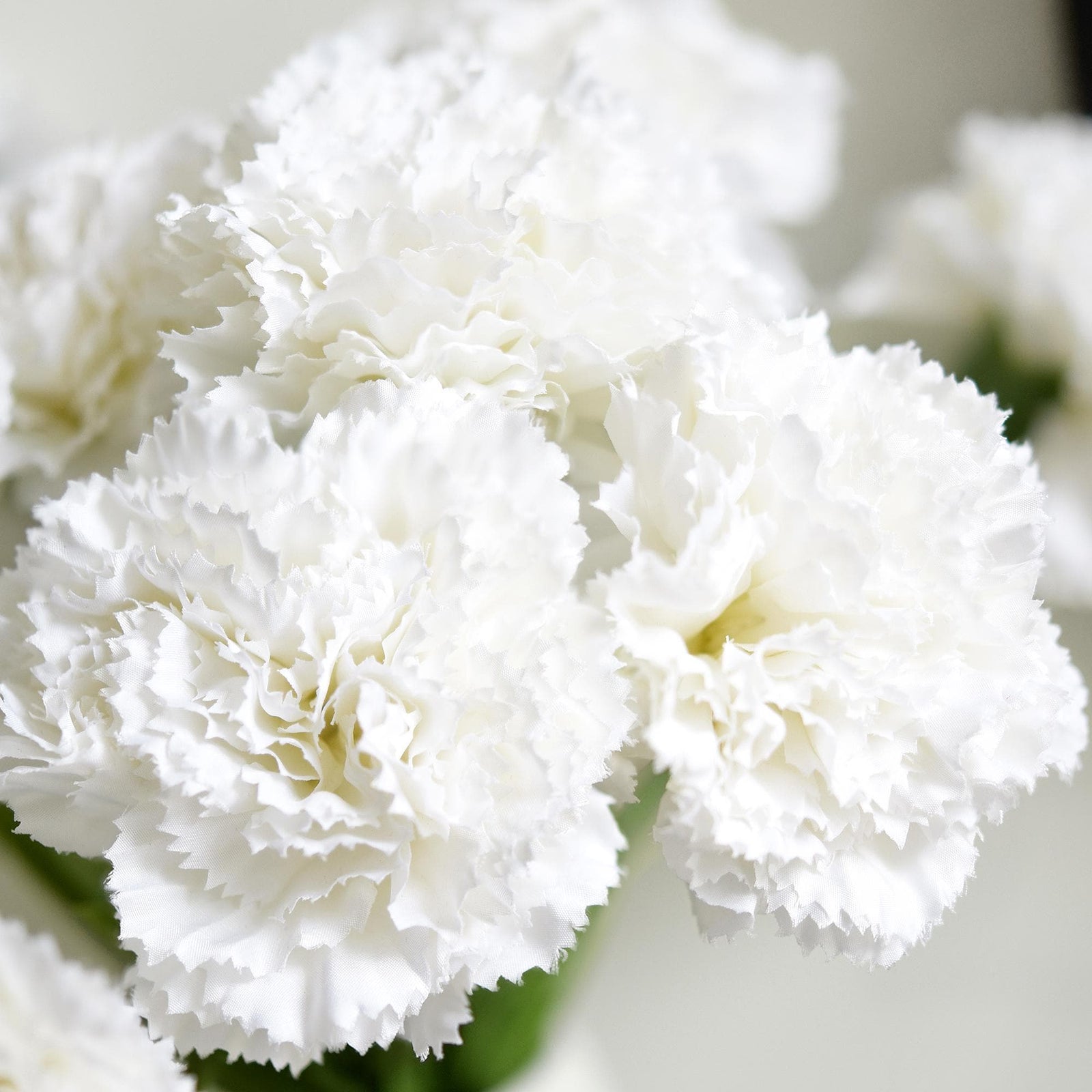 Ivory White Mist Faux Carnation Flowers – 1 ft (29 cm) Tall, Realistic Silk Floral Decor for Weddings, Events, and Home Arrangements