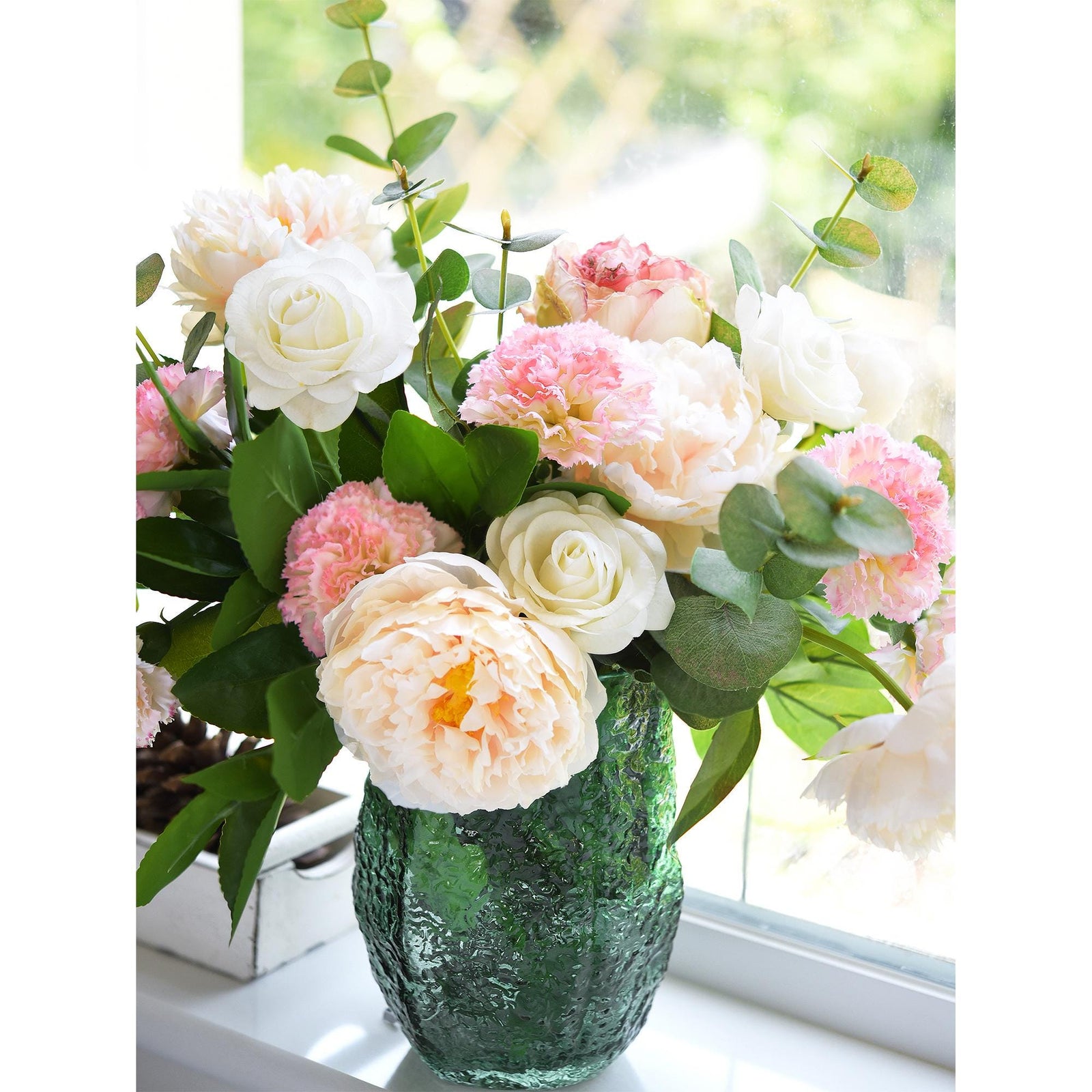 Dusky Pink Blossom Faux Carnation Flowers – 1 ft (29 cm) Tall, Realistic Silk Floral Decor for Weddings, Events, and Home Arrangements