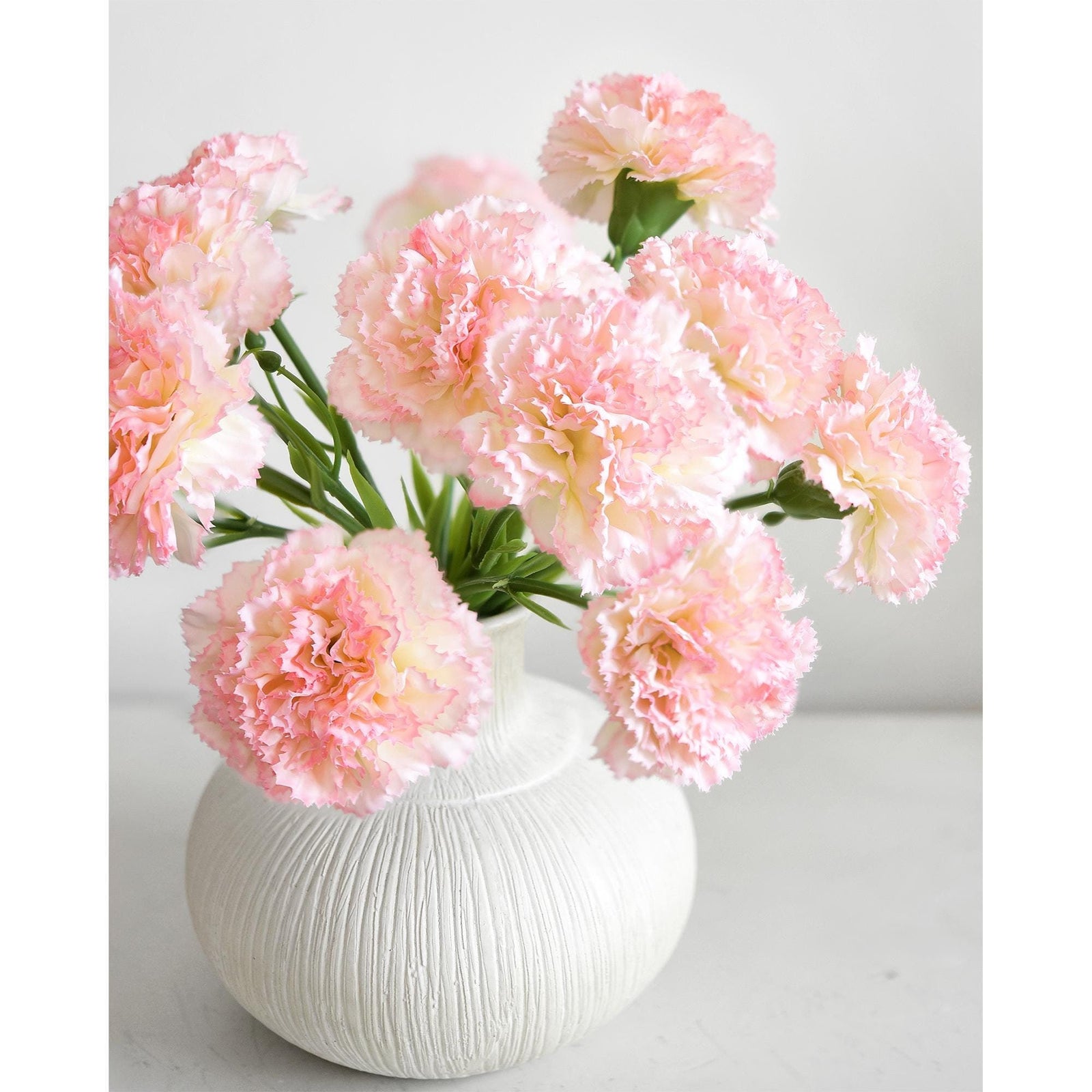 Dusky Pink Blossom Faux Carnation Flowers – 1 ft (29 cm) Tall, Realistic Silk Floral Decor for Weddings, Events, and Home Arrangements