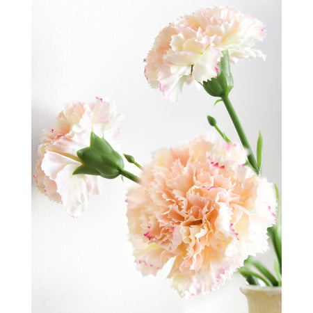 Blush Pink Veil Faux Carnation Flowers – 1 ft (29 cm) Tall, Realistic Silk Floral Decor for Weddings, Events, and Home Arrangements