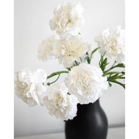 Ivory White Mist Faux Carnation Flowers – 1 ft (29 cm) Tall, Realistic Silk Floral Decor for Weddings, Events, and Home Arrangements