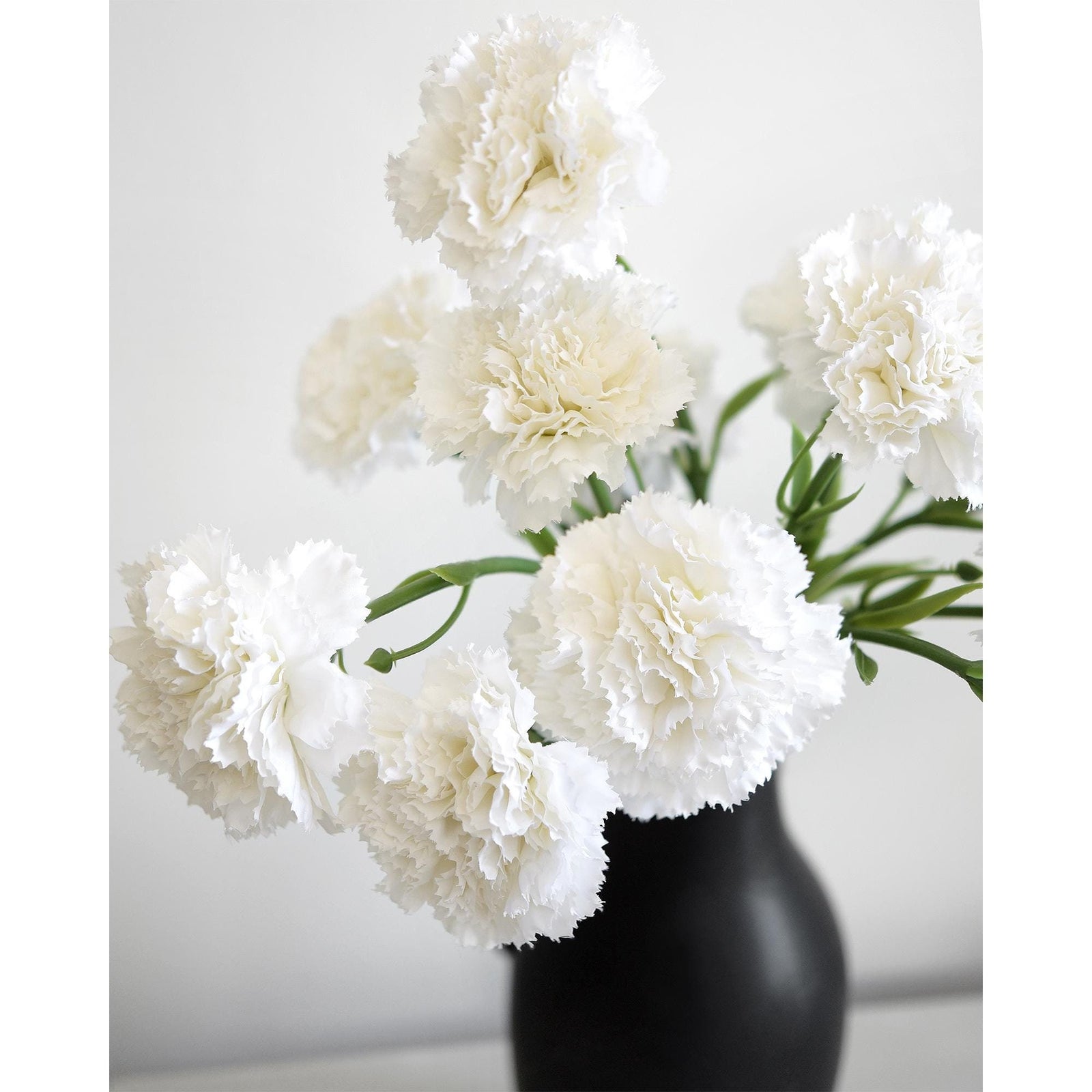 Ivory White Mist Faux Carnation Flowers – 1 ft (29 cm) Tall, Realistic Silk Floral Decor for Weddings, Events, and Home Arrangements
