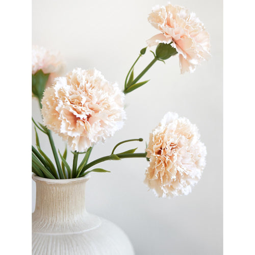 Peach Puff Faux Carnation Flowers – 1 ft (29 cm) Tall, Realistic Silk Floral Decor for Weddings, Events, and Home Arrangement