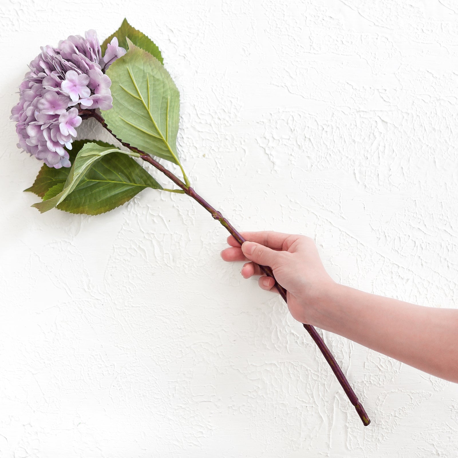Light lavender lilac Real Touch hydrangea stems, set of 2, product view 3.