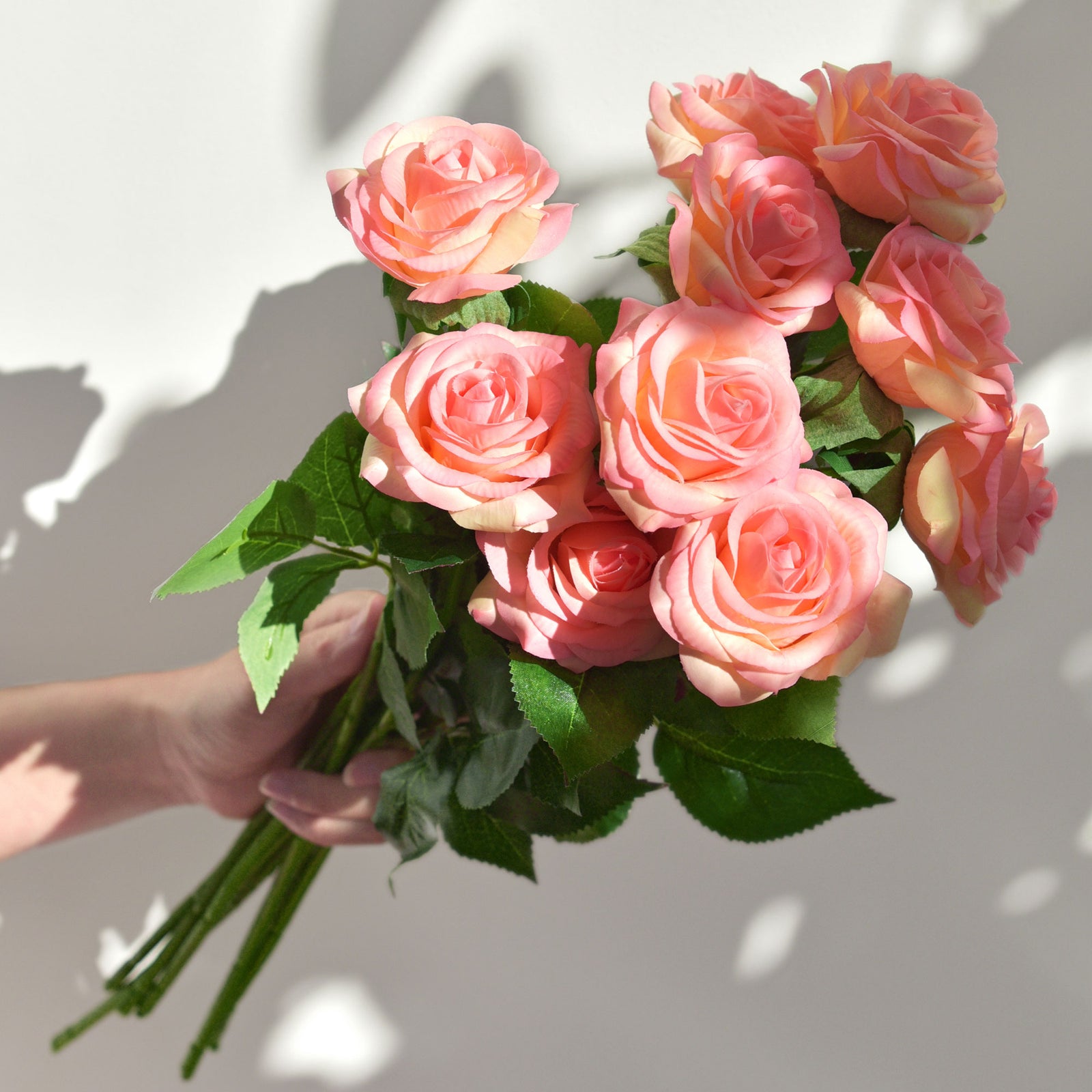 Artificial Love Peach rose stems shown in an additional floral product view.