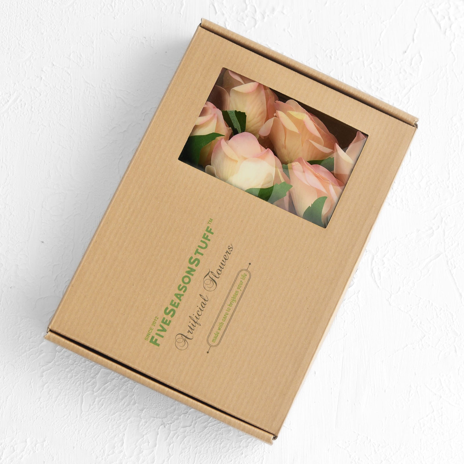 Love Peach artificial rose stems shown in an additional product view.