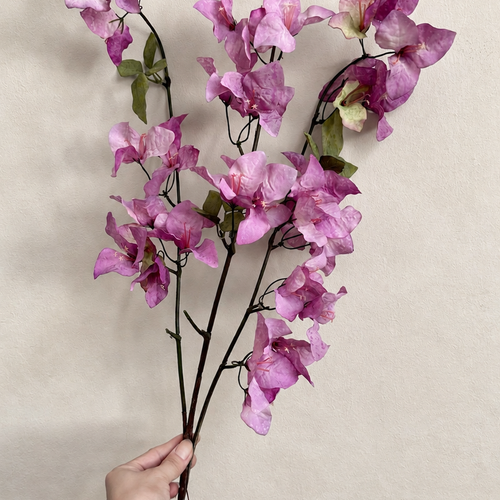 Orchid purple artificial bougainvillea branch, 37.4 inch full length