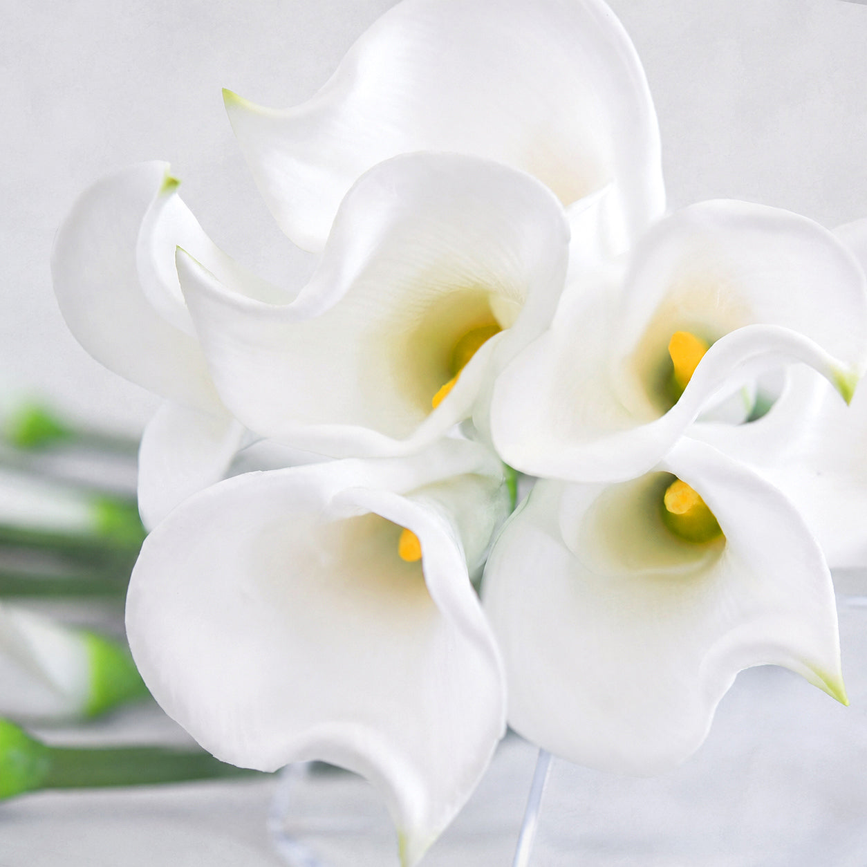 White Real Touch calla lilies arranged for home or event styling