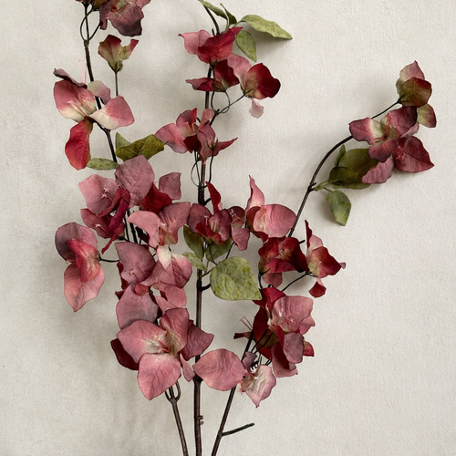 Wine burgundy artificial bougainvillea branch, 37.4 inch full length