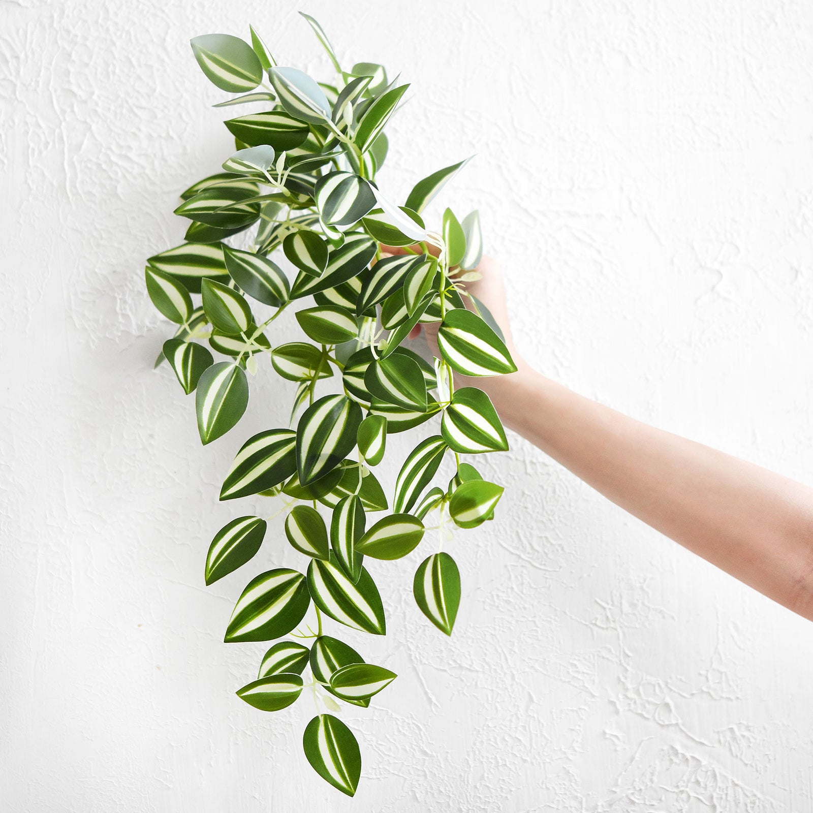 FiveSeasonStuff Real Touch Artificial Hanging Foliage Plant Tradescantia Wandering Jew House Plant 2 Stems