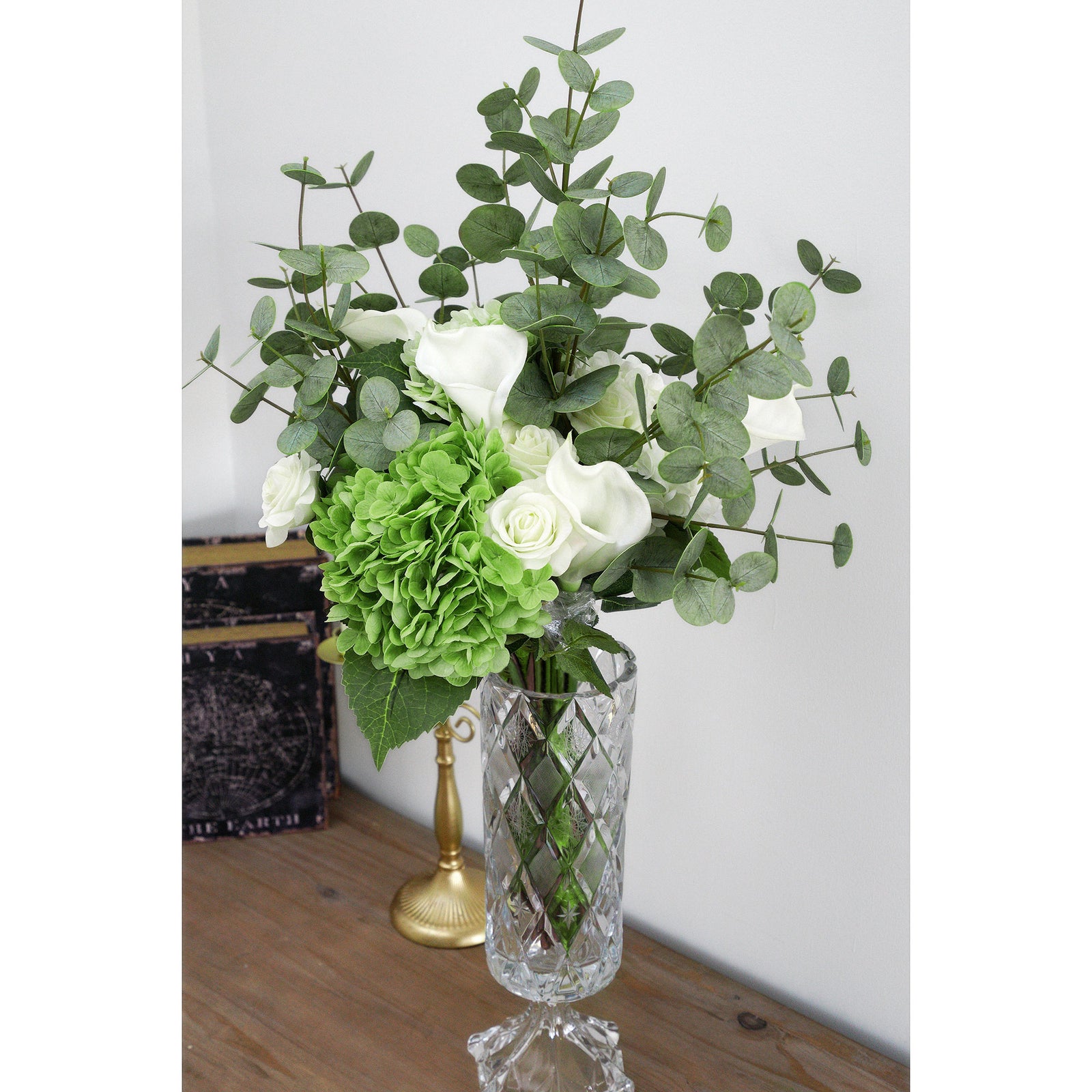 FiveSeasonStuff Real Touch Silver Dollar Eucalyptus 3D Pringting Texture Artificial Eucalyptus Leaves Decoration Home Décor ( select 3 or 5 Stems)