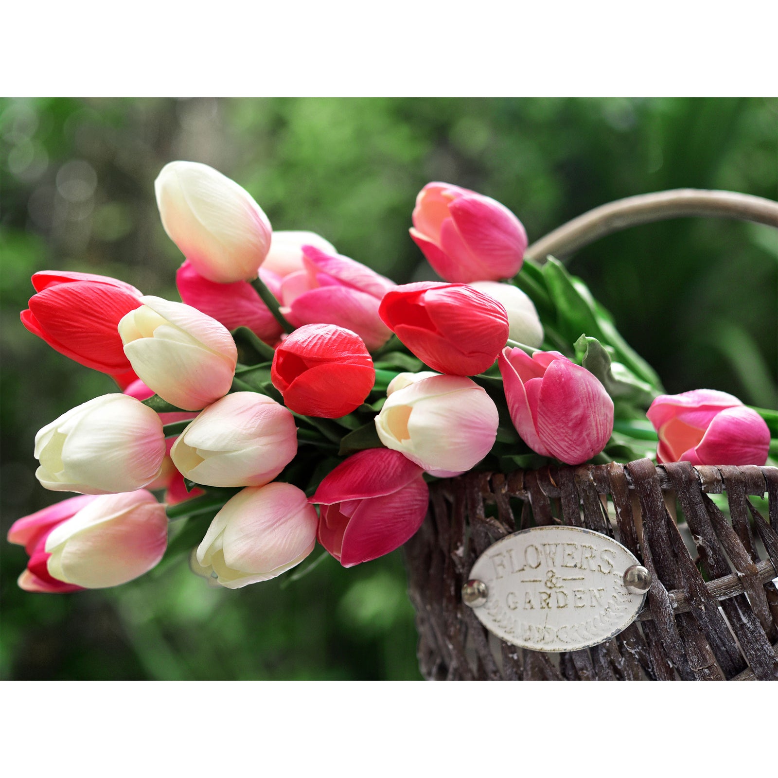 Blush Pink Real Touch Tulips Artificial Flowers Bouquet 10 Stems