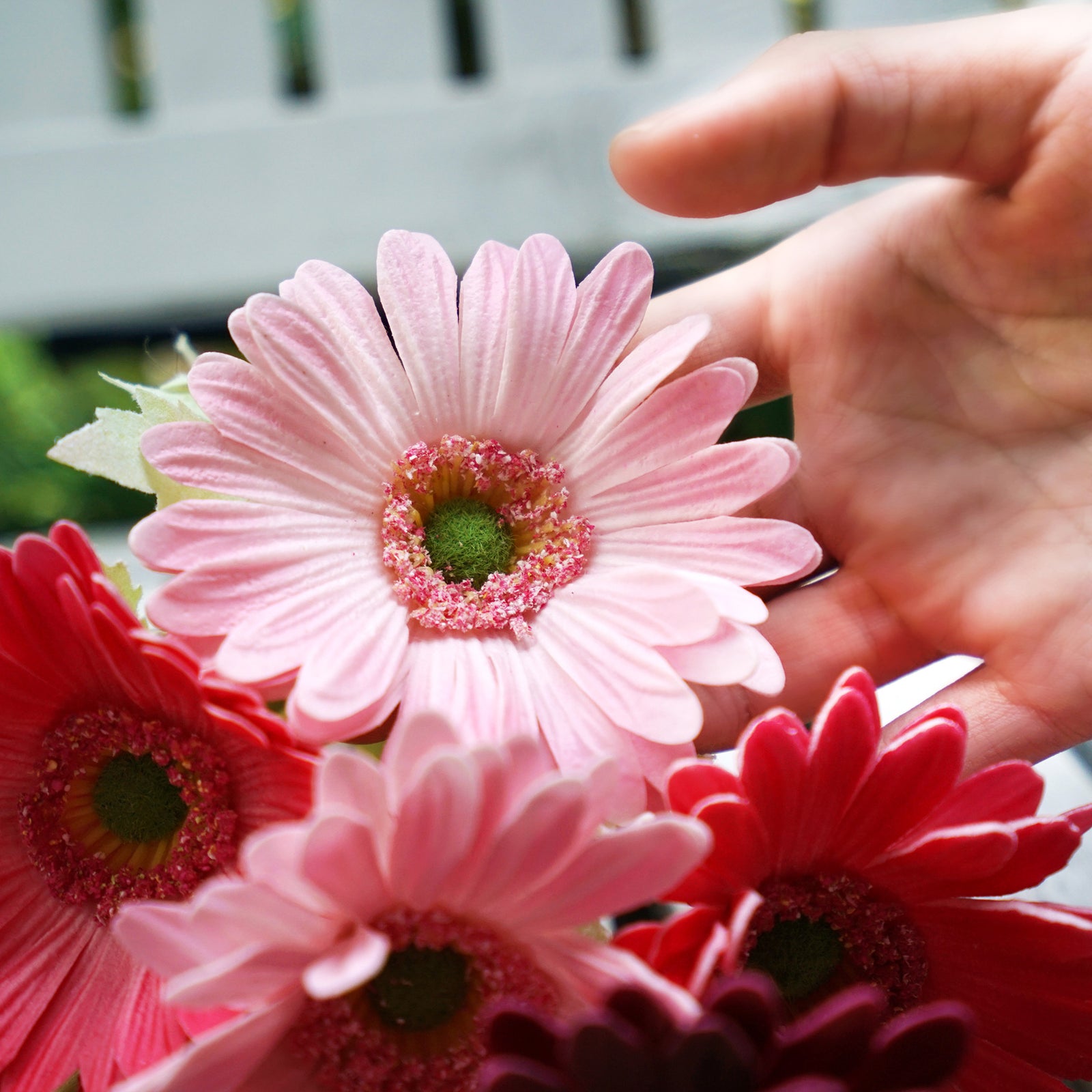 Real Touch Gerbera Flower Stems, Set of 7, 12.2 Inch – 8 Colors