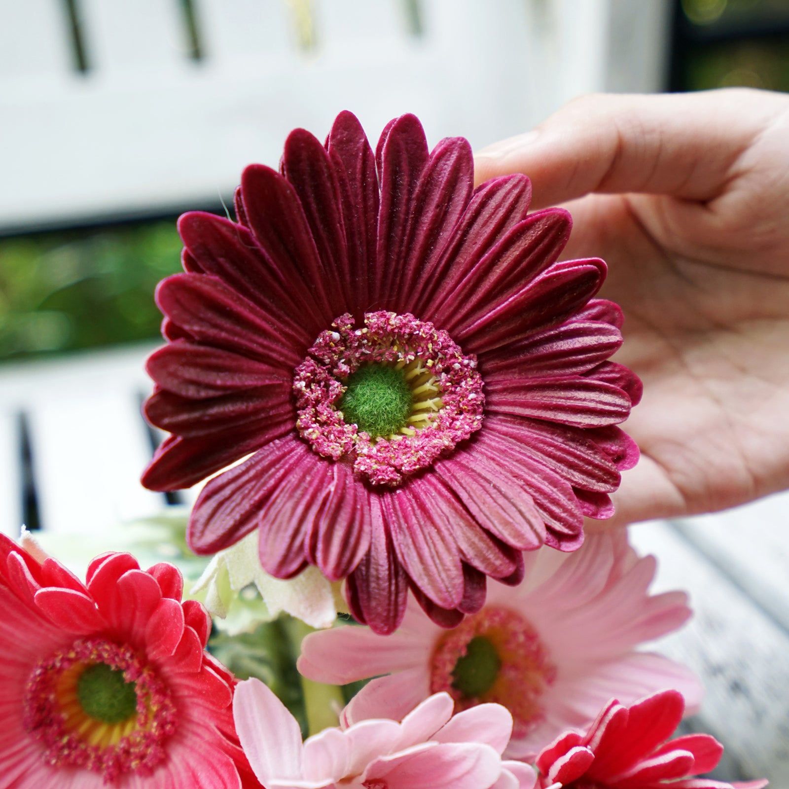 Real Touch Gerbera Flower Stems, Set of 7, 12.2 Inch – 8 Colors