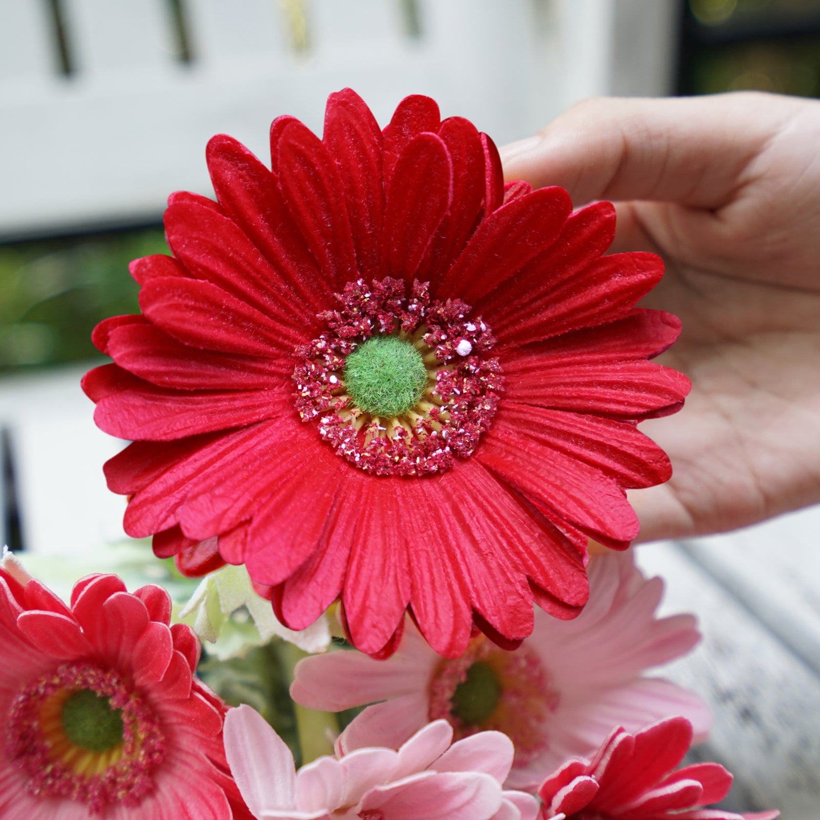 Real Touch Gerbera Flower Stems, Set of 7, 12.2 Inch – 8 Colors