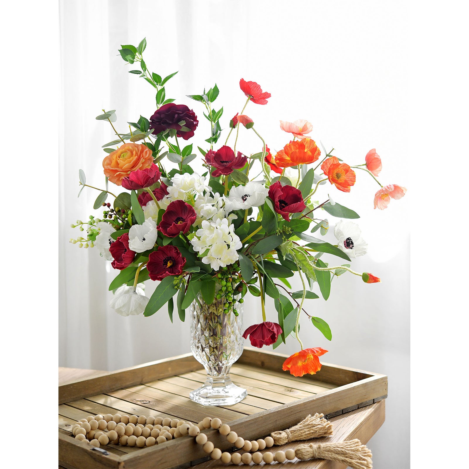 Red Real Touch Poppy Stems, Set of 10