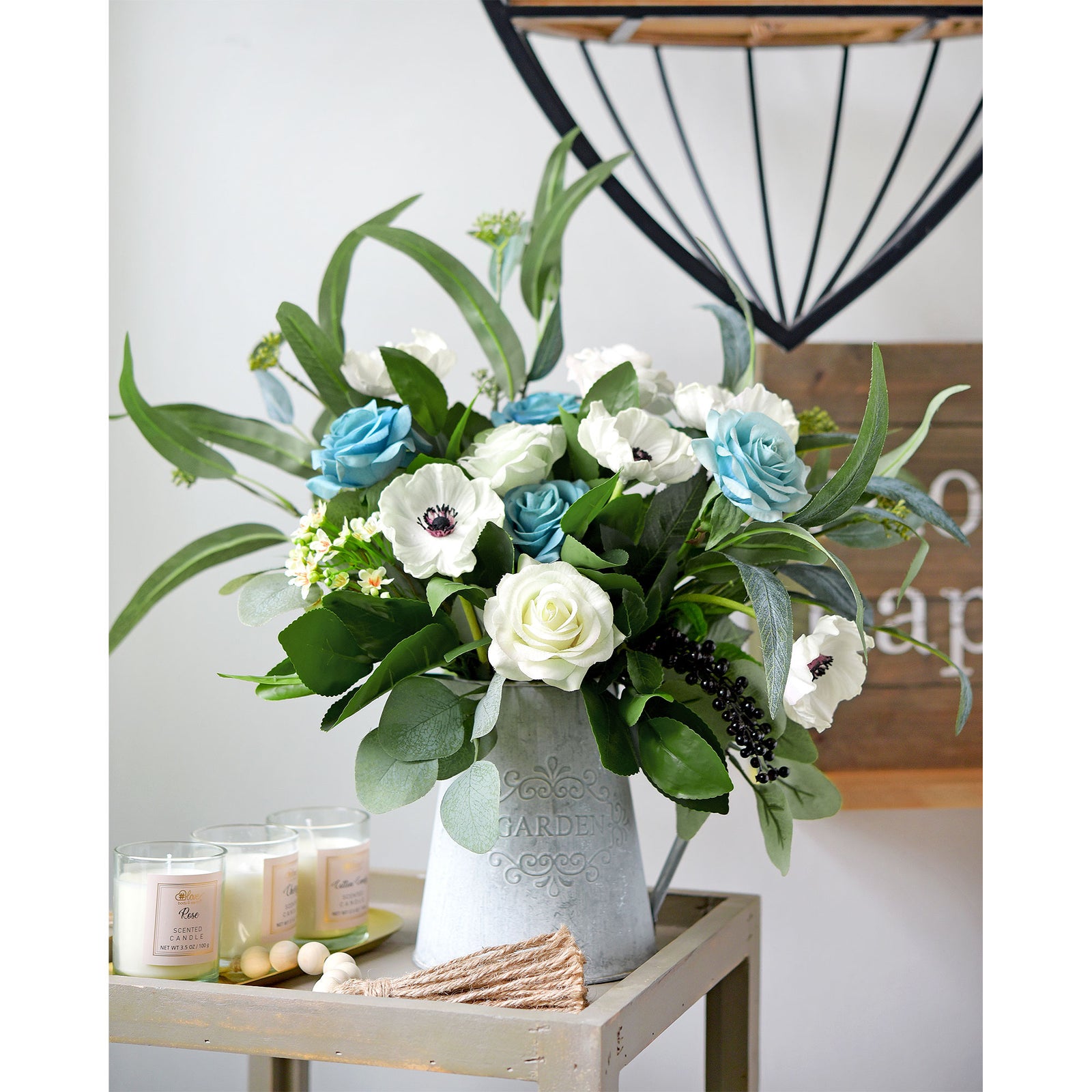 2 Branches of Artificial Lemon Leaves