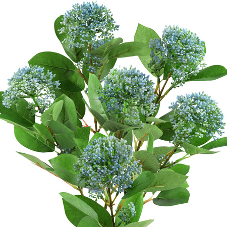 Viburnum (Waxy Blue) Long Stem Artificial Silk Flowers, Filler Flower, Wedding, Home Decor, Arrangment 6 Stems