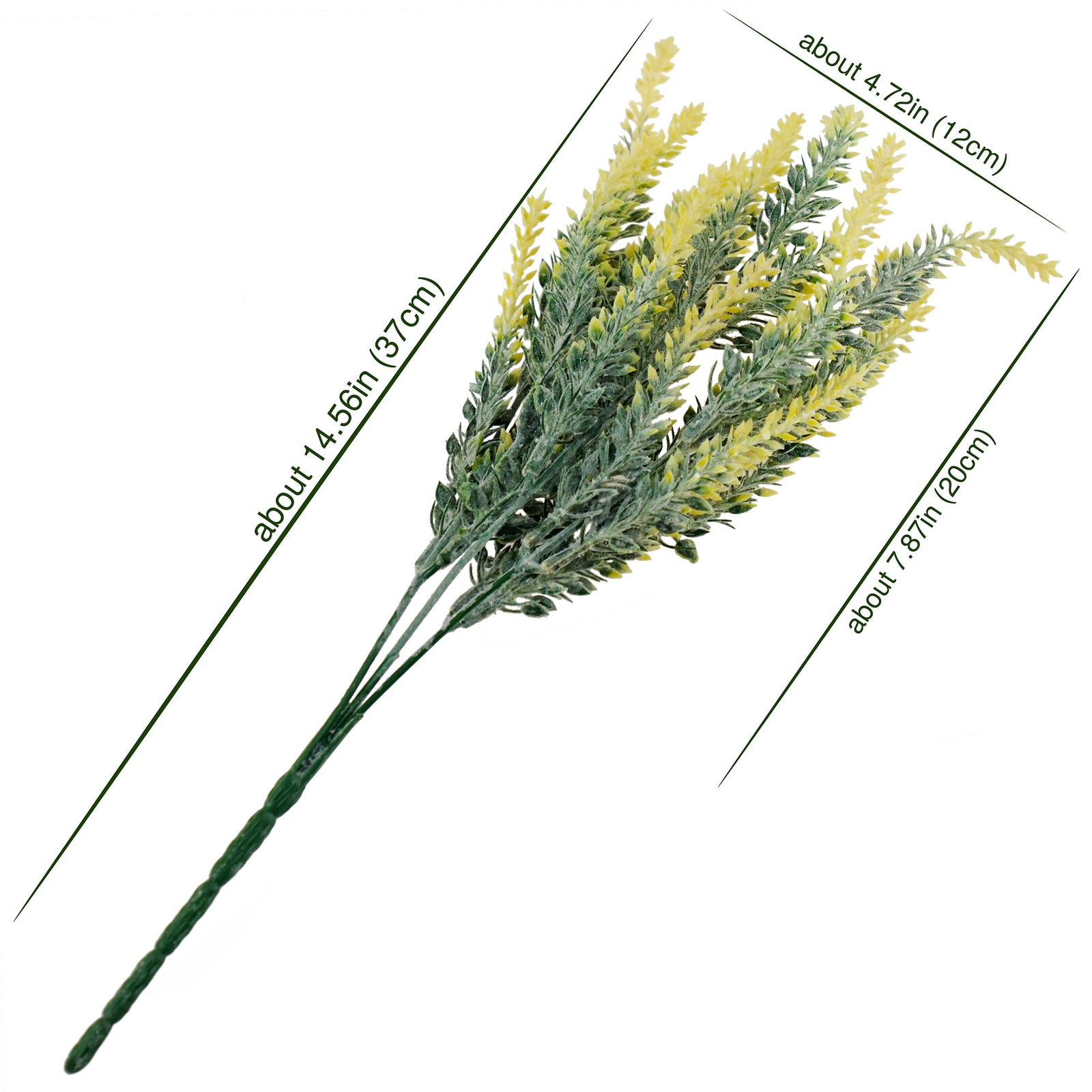 Artificial Flocked Yellow Lavender Flowers & Bouquets 10 Bundles