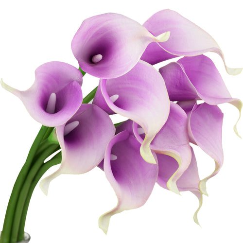Red Violet Real Touch Calla Lilies Artificial Flower Bouquet 10 Stems