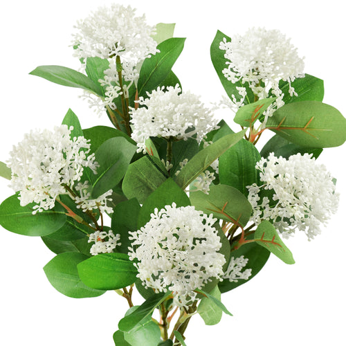 Viburnum (Simply White) Long Stem Artificial Silk Flowers, Filler Flower, Wedding, Home Decor, Arrangment 6 Stems