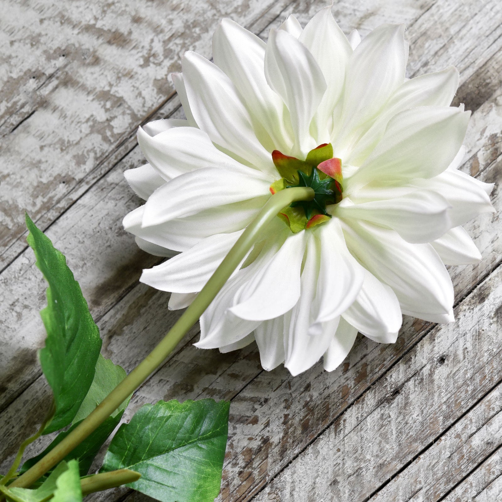 FiveSeasonStuff Artificial Flowers Dahlia Silk Flowers for Outdoors Indoors and Tall Vases (White)