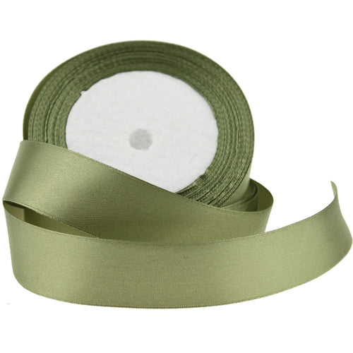 25mm Olive Green Single Sided Satin Ribbon