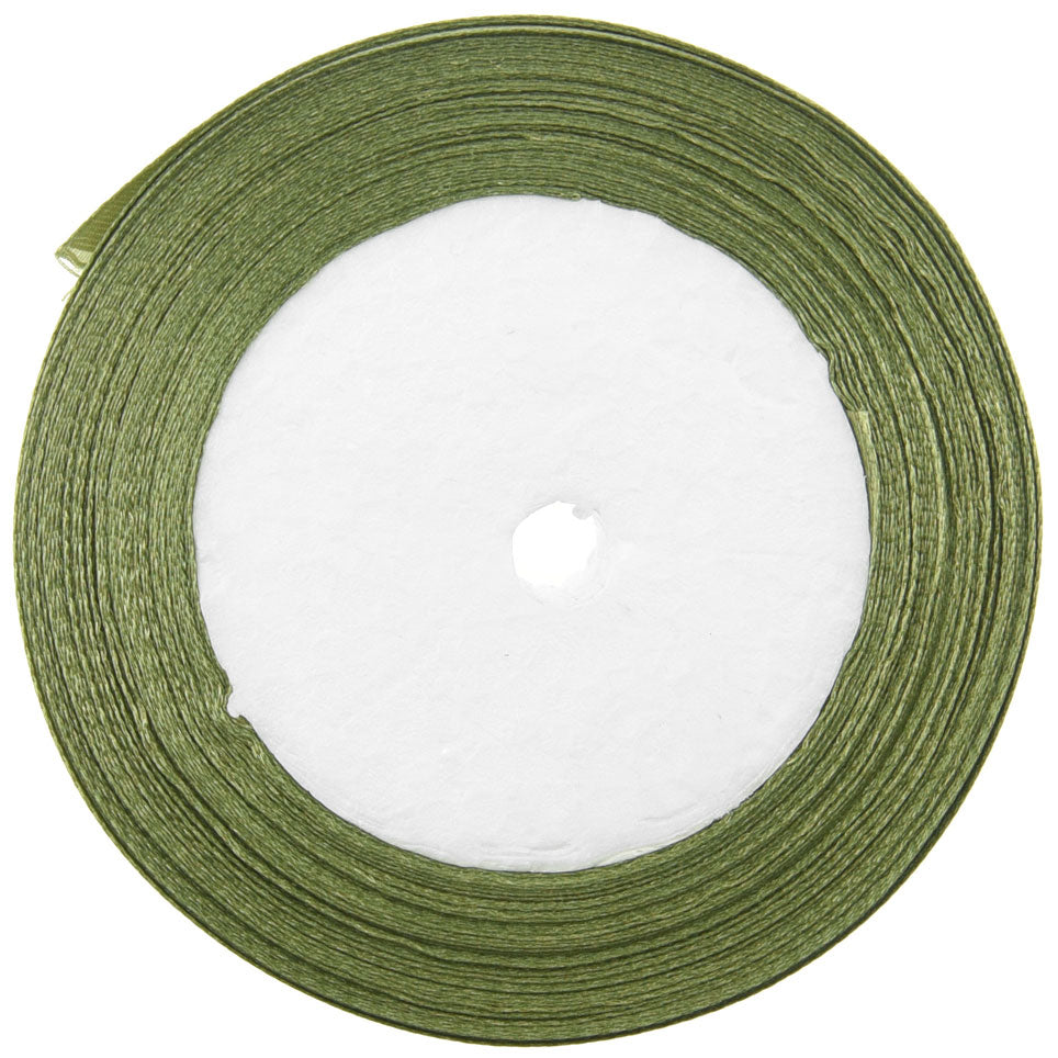 20mm Olive Green Single Sided Satin Ribbon