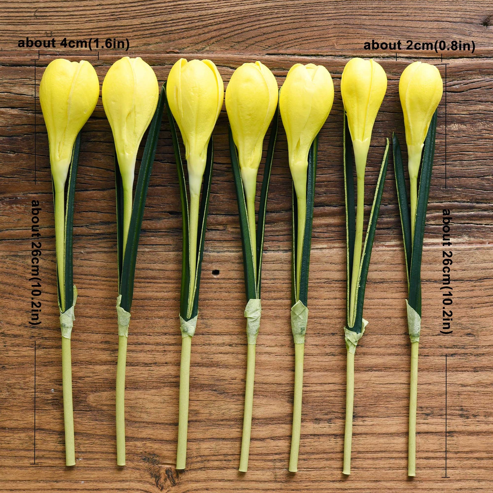 7 Stems (Yellow) Realistic Artificial Saffron Crocus Flowers