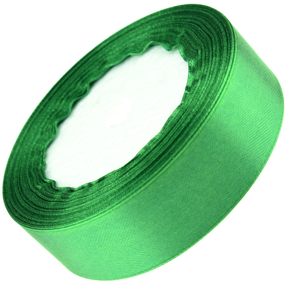 25mm Green Single Sided Satin Ribbon