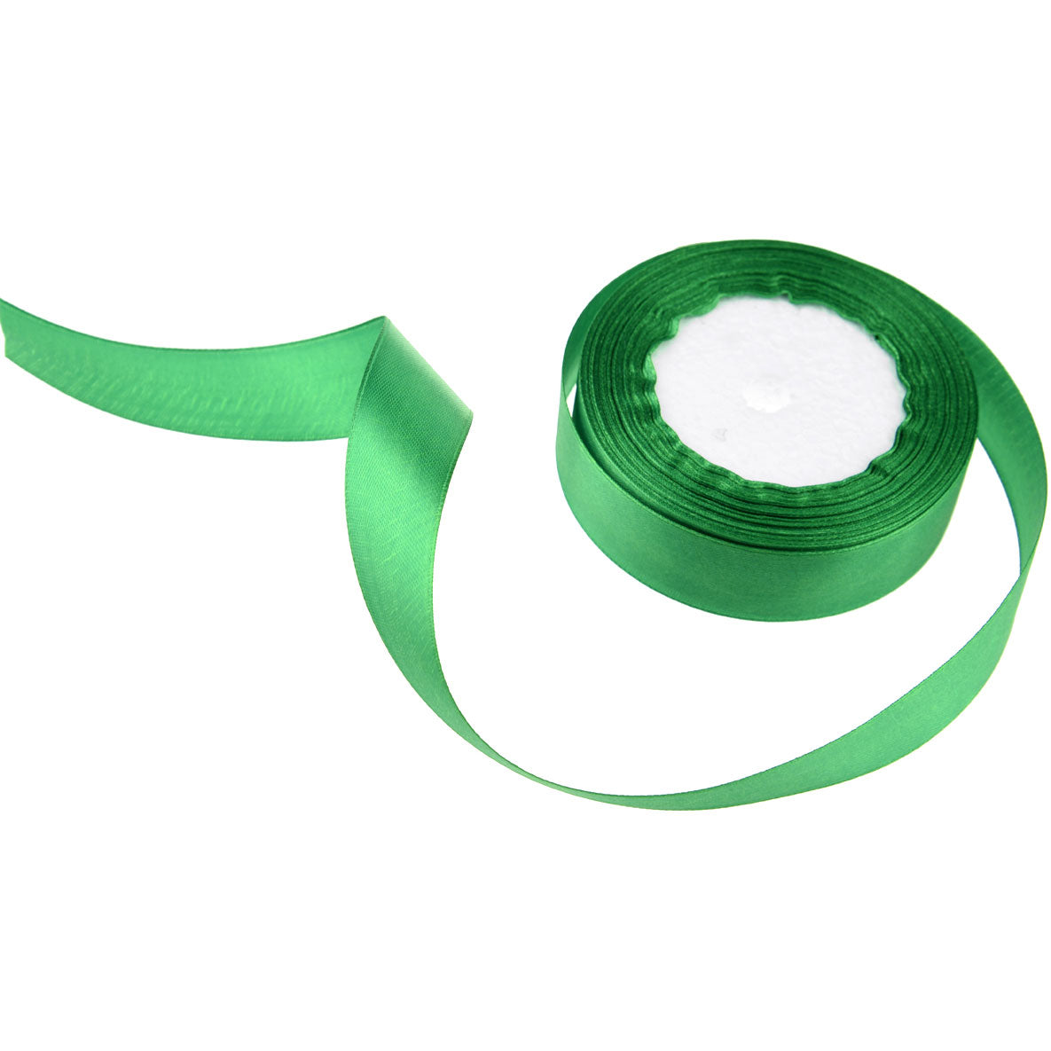 10mm Green Single Sided Satin Ribbon