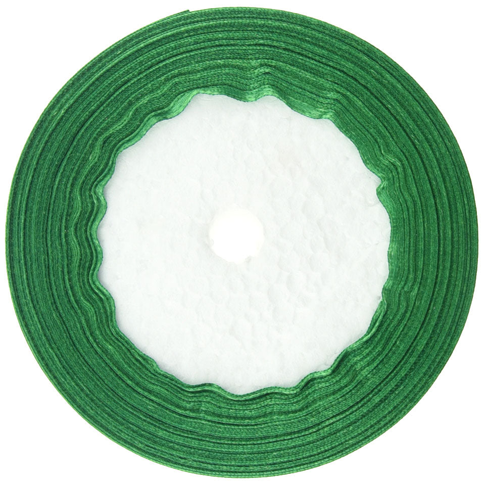 25mm Green Single Sided Satin Ribbon