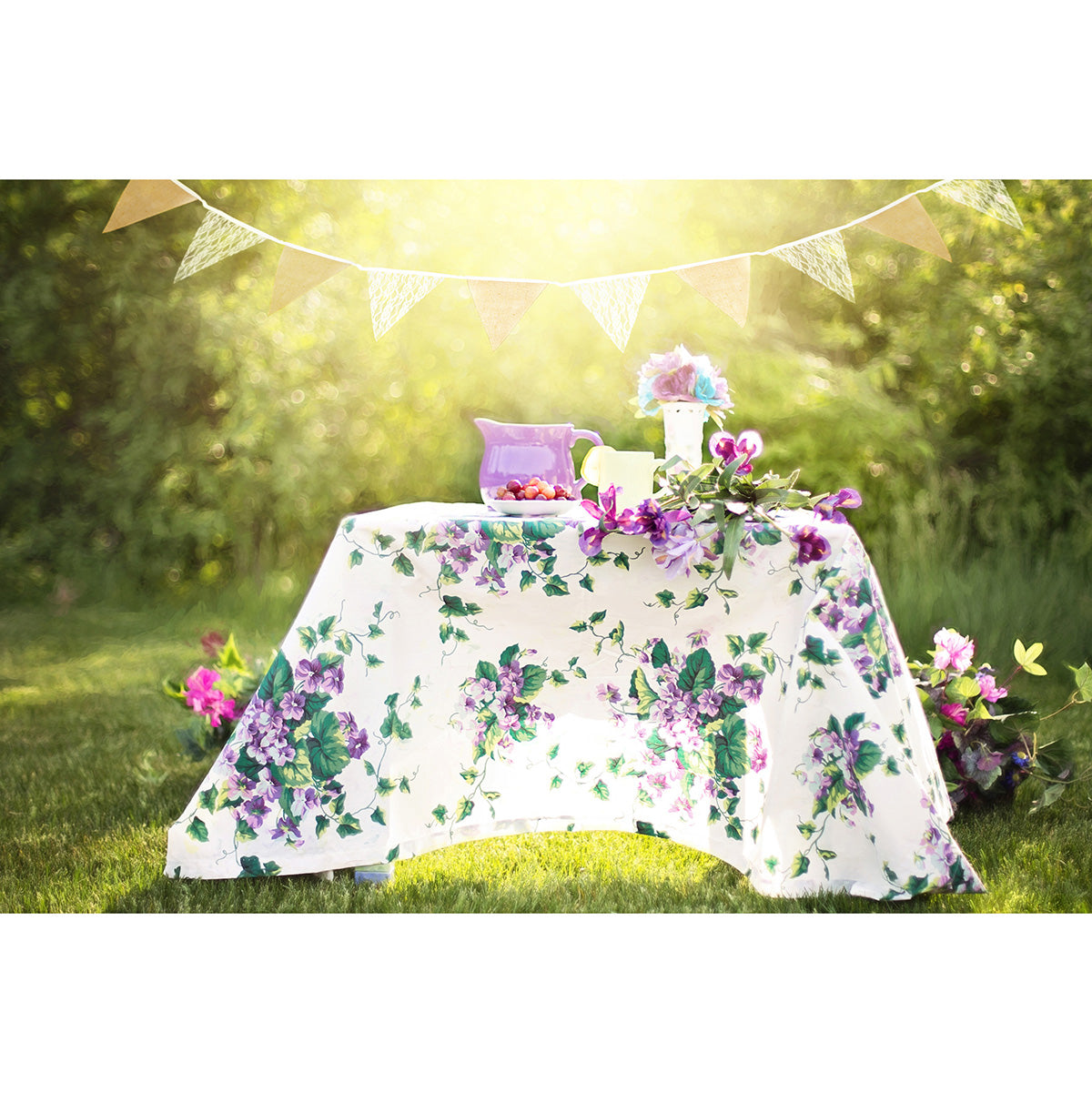 Burlap and Lace Pennant Banner