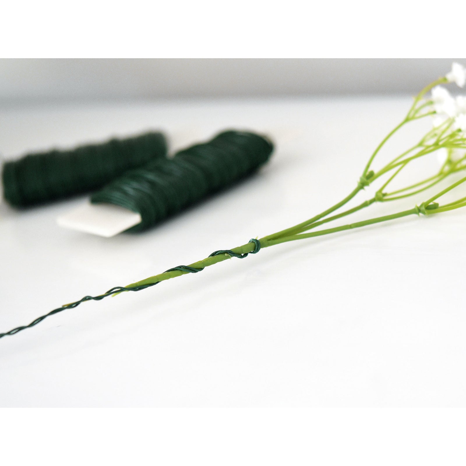 Green Floral Wire, 22 Gauge, Ø 0.7mm, Total 114 ft. - FiveSeasonStuff