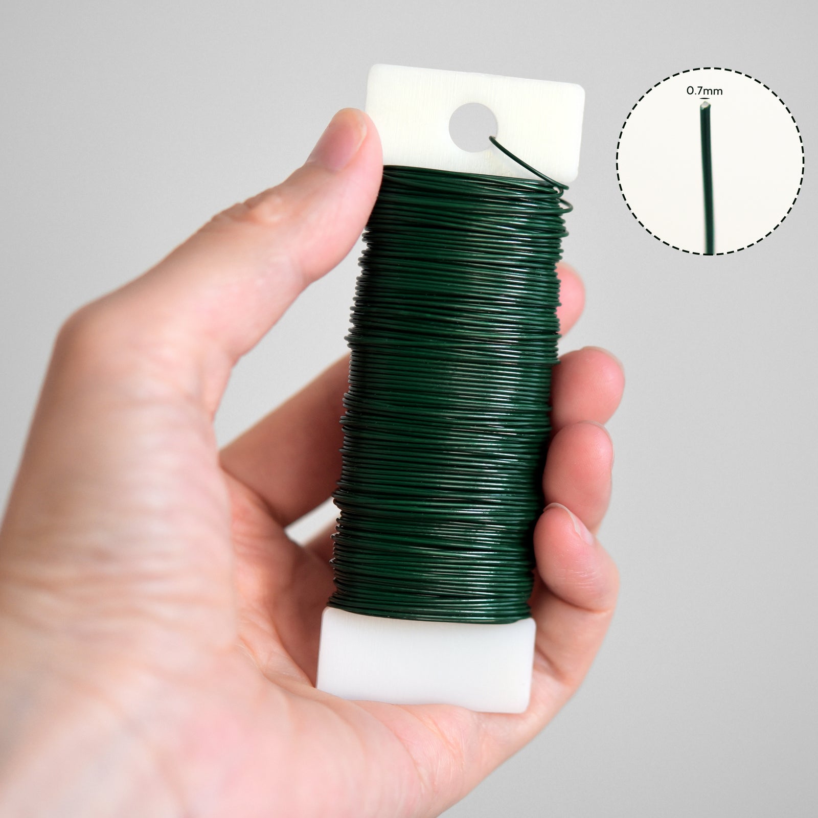 Green Floral Wire, 22 Gauge, Ø 0.7mm, Total 114 ft. - FiveSeasonStuff