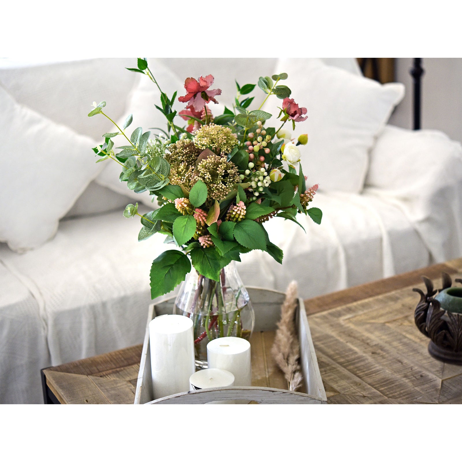 Viburnum (Harmony Brown) Long Stem Artificial Silk Flowers, Filler Flower, Wedding, Home Decor, Arrangment 6 Stems