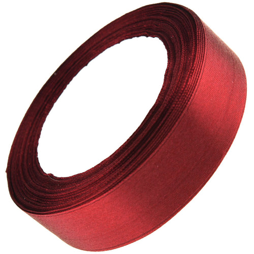 20mm Red Wine Single Sided Satin Ribbon