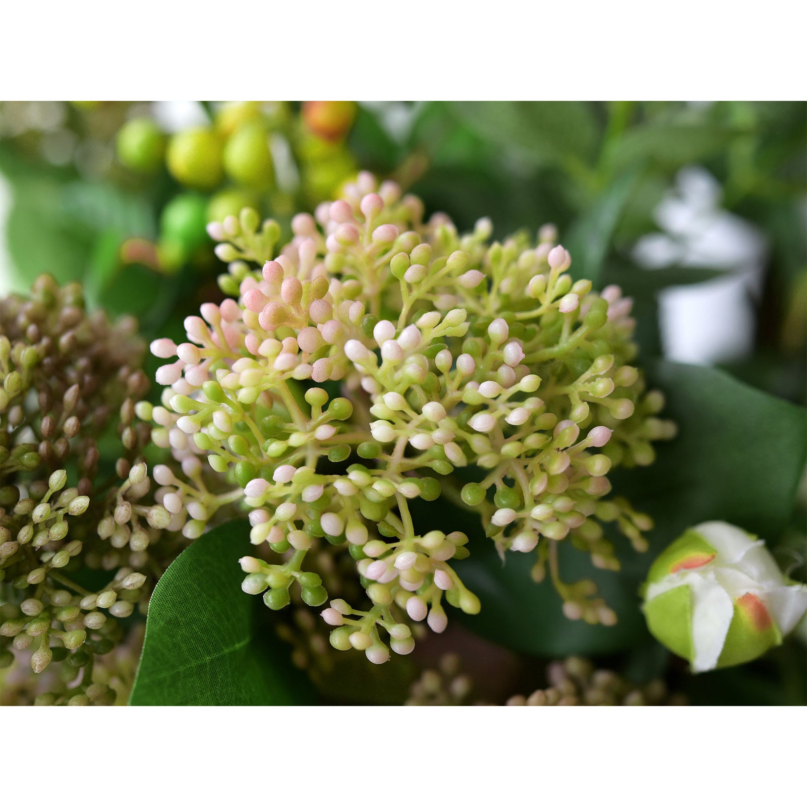 Viburnum (Little Bit Pink) Long Stem Artificial Silk Flowers, Filler Flower, Wedding, Home Decor, Arrangment 6 Stems